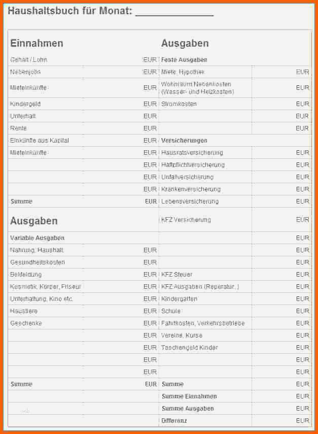 Beeindruckend 15 Haushaltsplan Vorlage