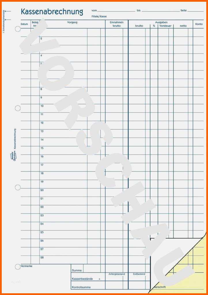 Beeindruckend 15 Kassenabrechnung Vorlage
