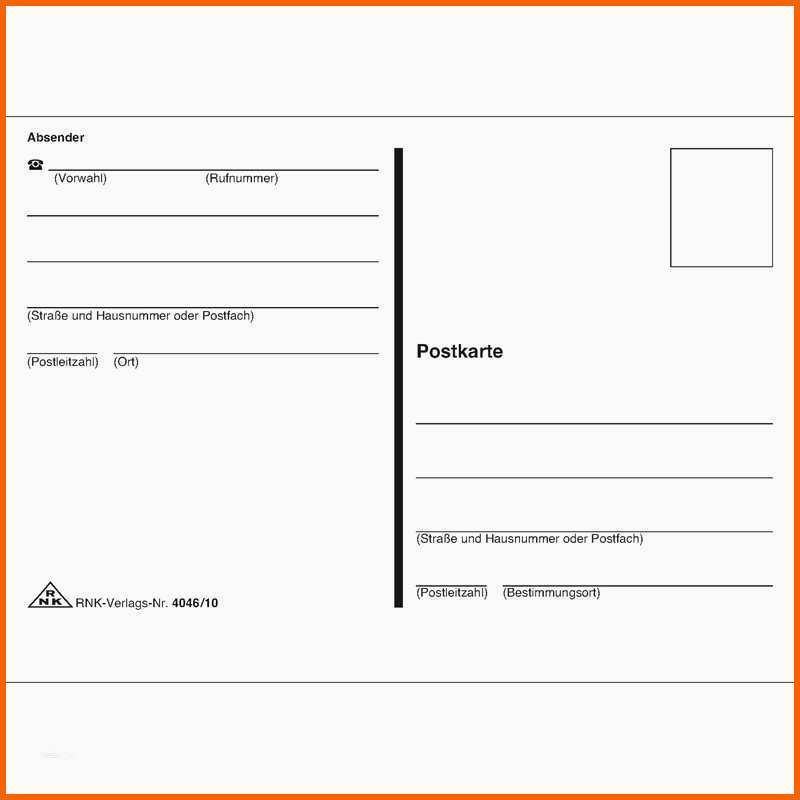 Beeindruckend 15 Postkarte Vorlage