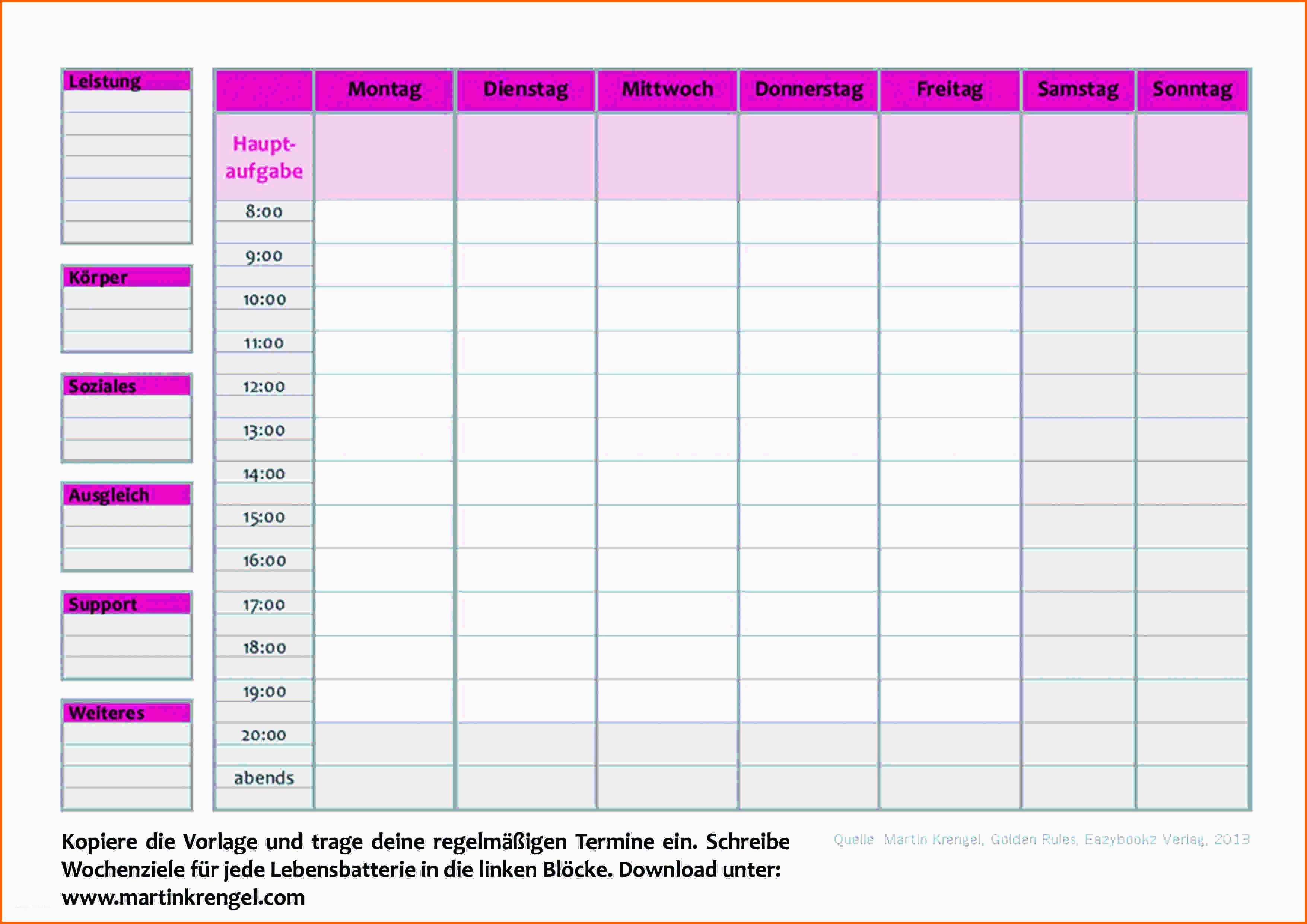 Beeindruckend 15 Stundenplan Vorlage Pdf
