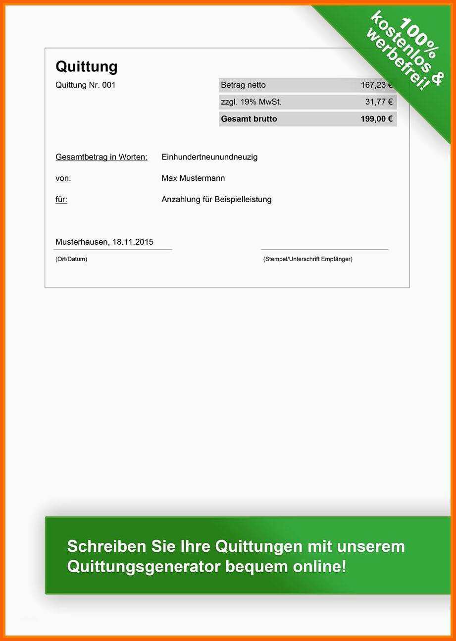 Beeindruckend 19 Privat Quittung Vorlage