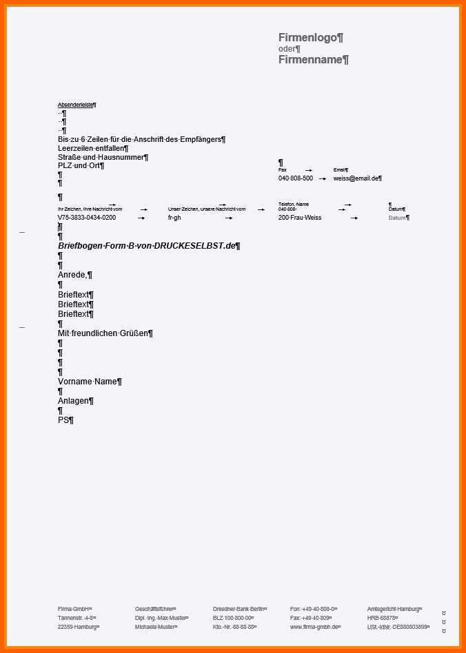 Beeindruckend 20 Word Vorlage Geschäftsbrief Din 5008