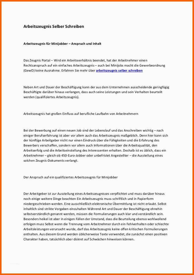 Beeindruckend Arbeitszeugnis Selber Schreiben