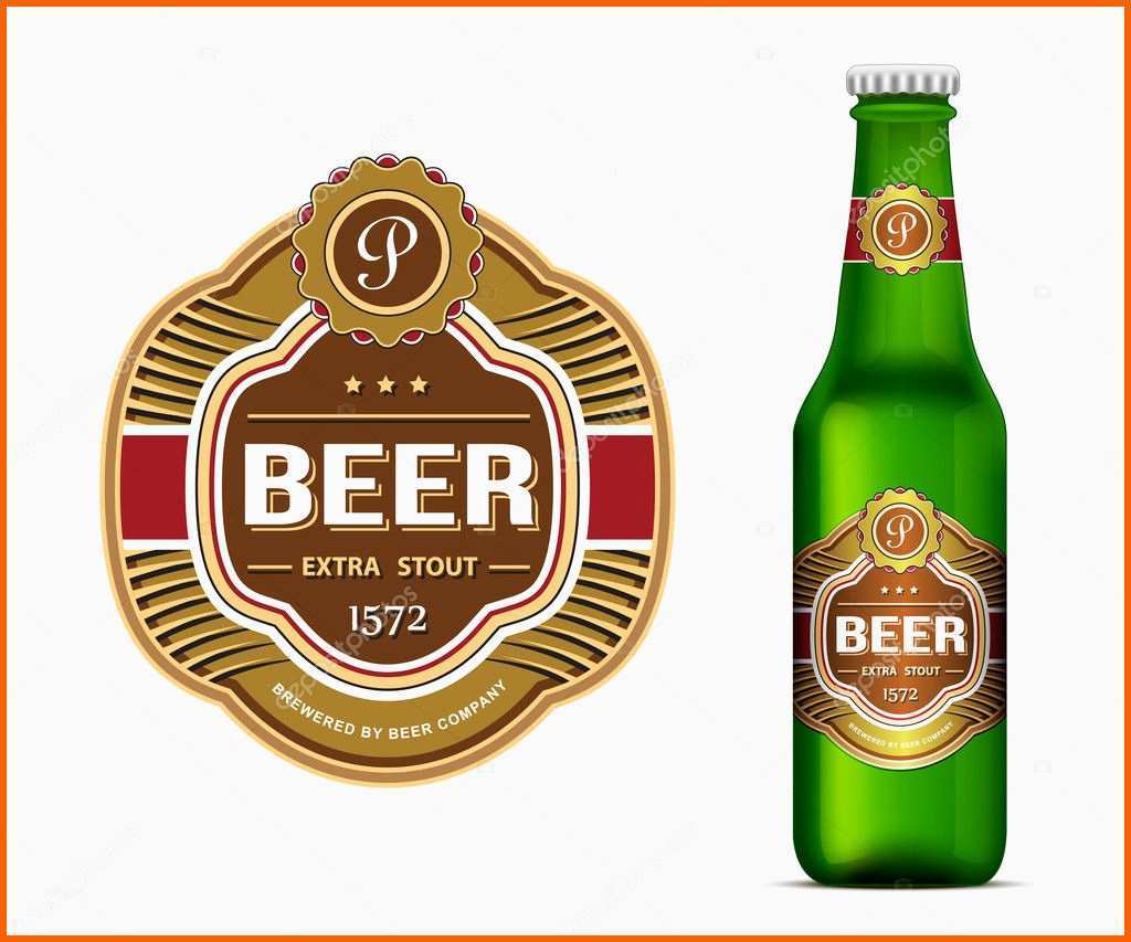 Beeindruckend Bier Etikett Vorlage — Stockvektor © Frbird