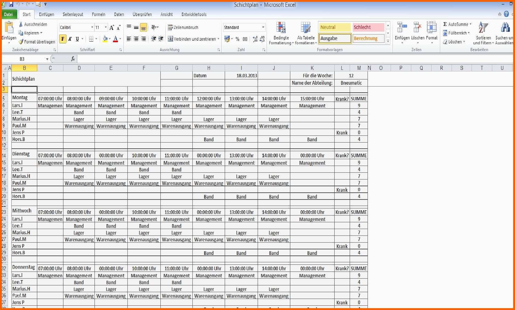 Beeindruckend Excel Vorlagen Kostenlos – Leute