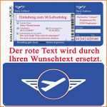 Beeindruckend Flugticket Vorlage Geschenk Lp71