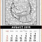 Beeindruckend Handschuh Mit Landschaft Doodle Muster Kalender August