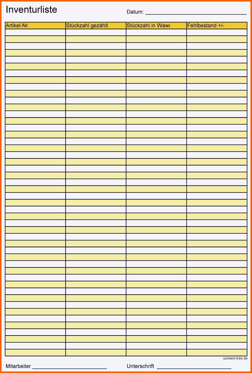 Beeindruckend Inventur Vorlage Luxus Inventarliste Excel Vorlage — Omnomgno