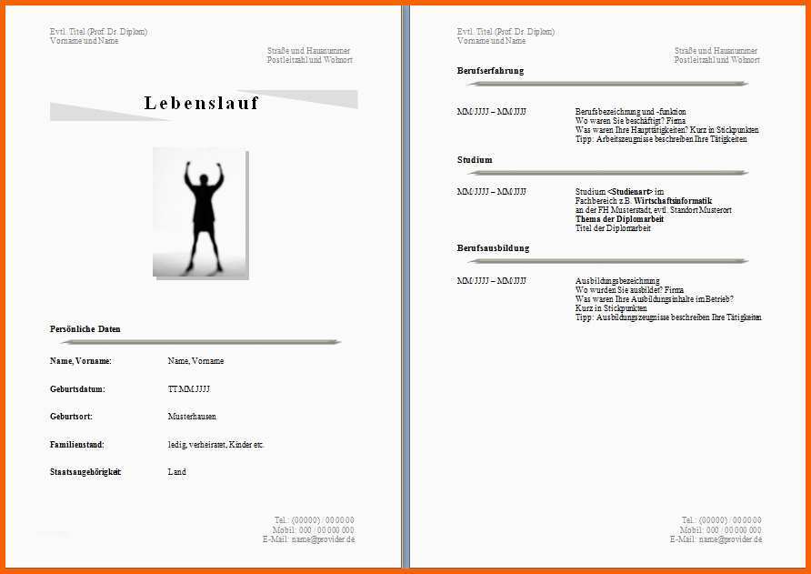 Beeindruckend Kostenlose Lebenslaufvorlagen Zum Herunterladen Fice