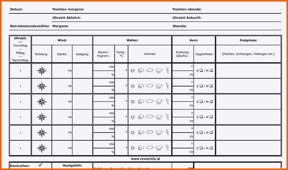 Beeindruckend Logbuch Vorlage