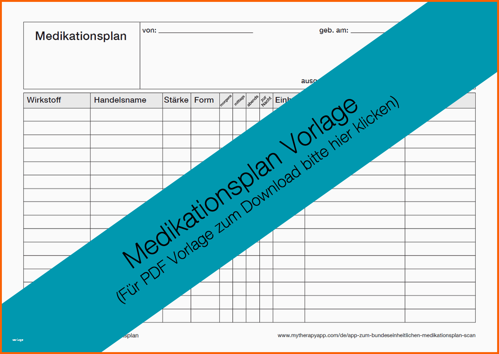 Beeindruckend Medikationsplan Vorlage Zum Download Als Pdf