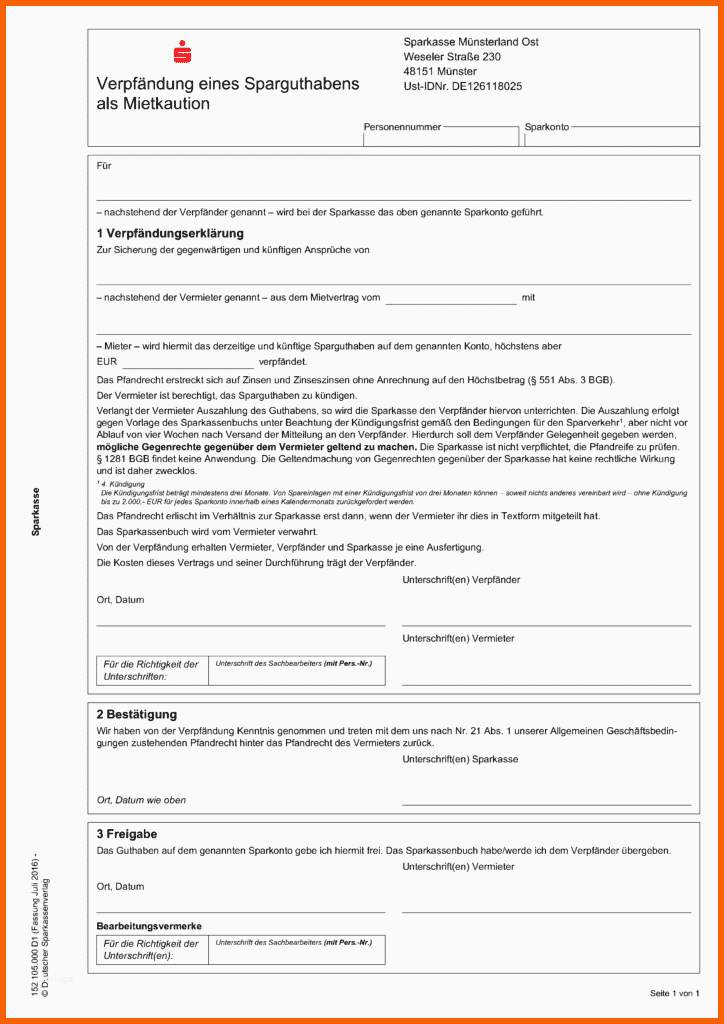 Beeindruckend Mietkautionssparbuch Alles über Mietkautionskonten 04 2019