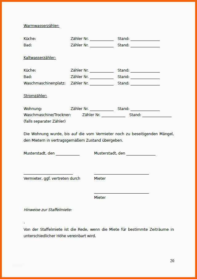 Beeindruckend Mietvertrag Wohnraum Staffelmiete Hier Herunterladen