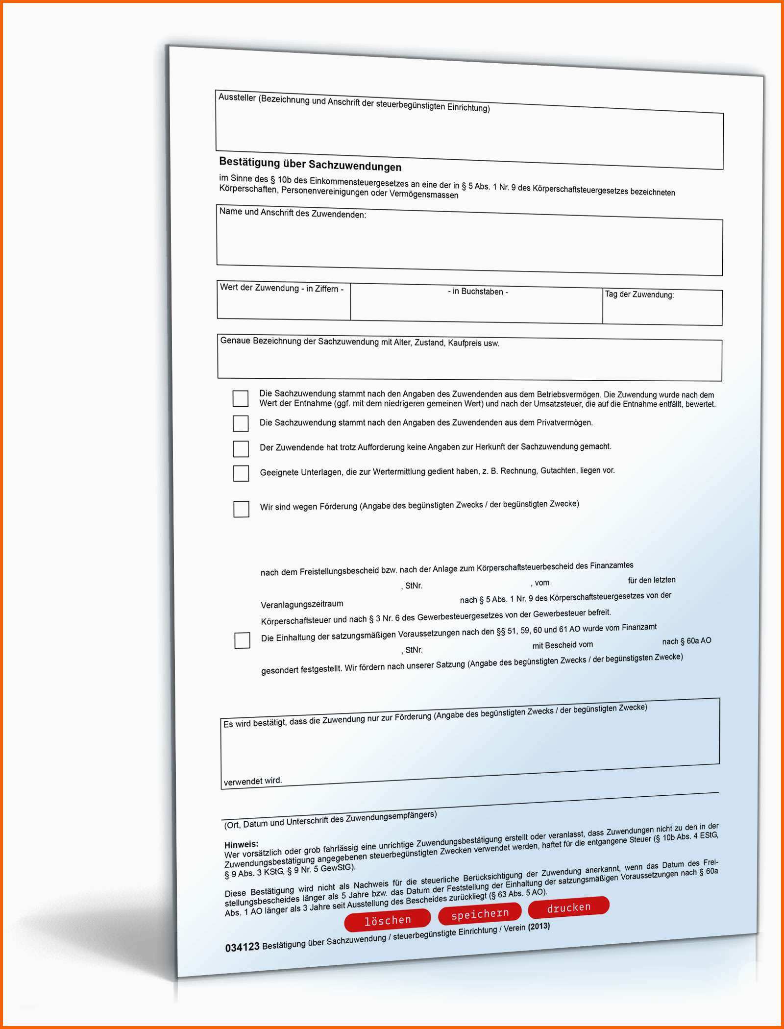 Beeindruckend Spendenbescheinigung Gemeinnütziger Verein