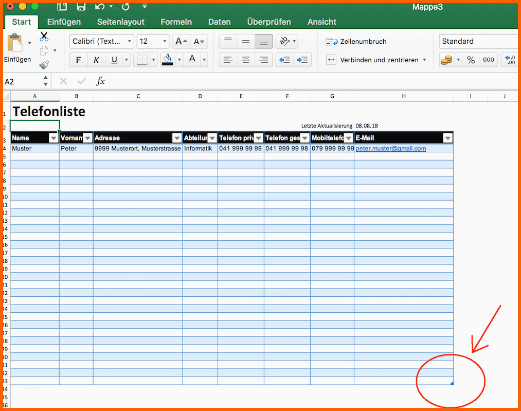 Beeindruckend Telefonliste Vorlage Excel Kostenlos