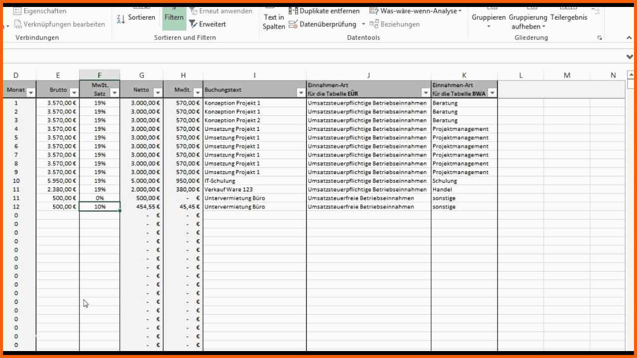 Beeindruckend Tutorial Excel Vorlage EÜr Ust Sätze Anpassen
