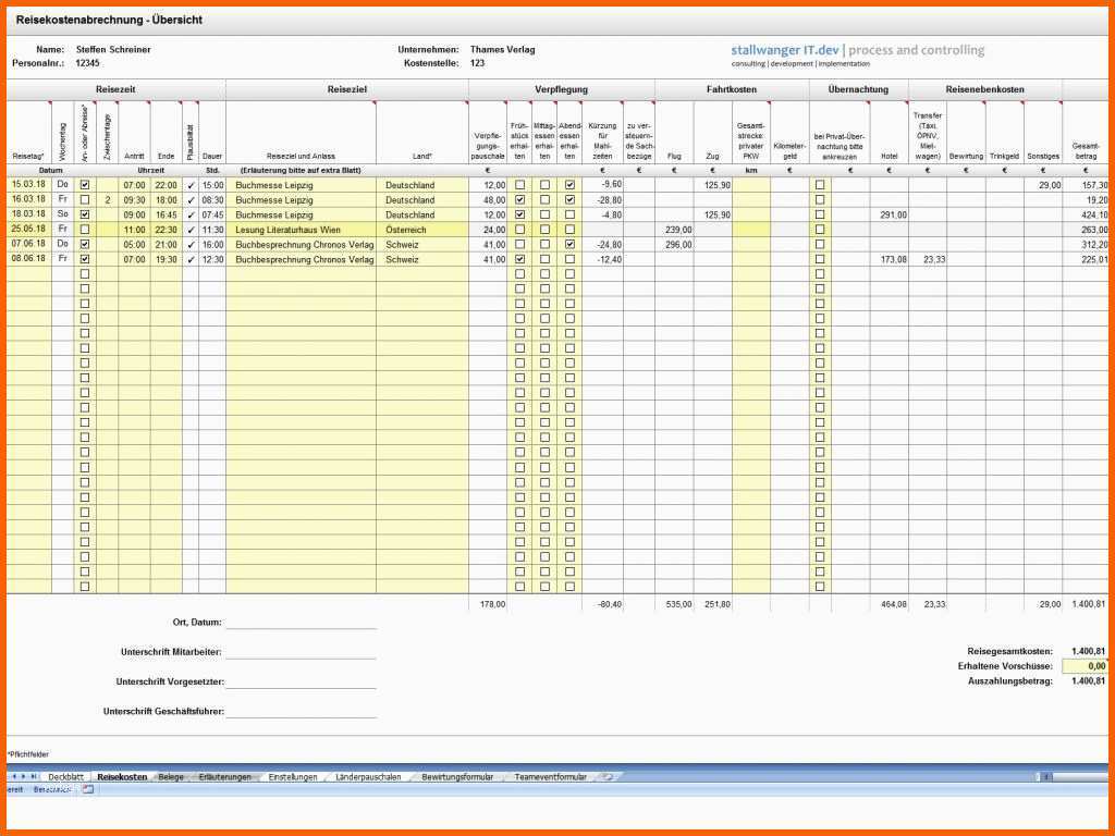 aufmas excel vorlage