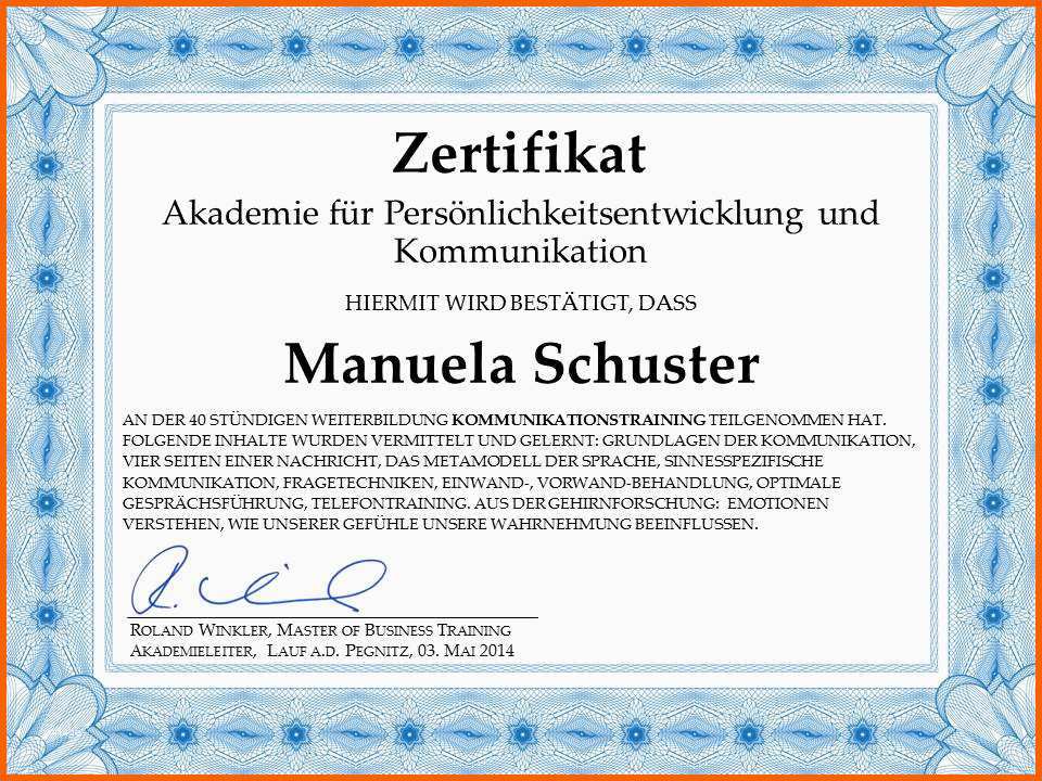 Beeindruckend Zertifikat Vorlage Word – Vorlagen 1001