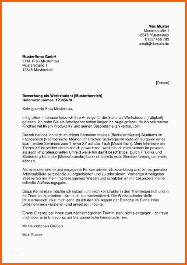 Bemerkenswert 10 Innerbetriebliche Bewerbung Vorlage