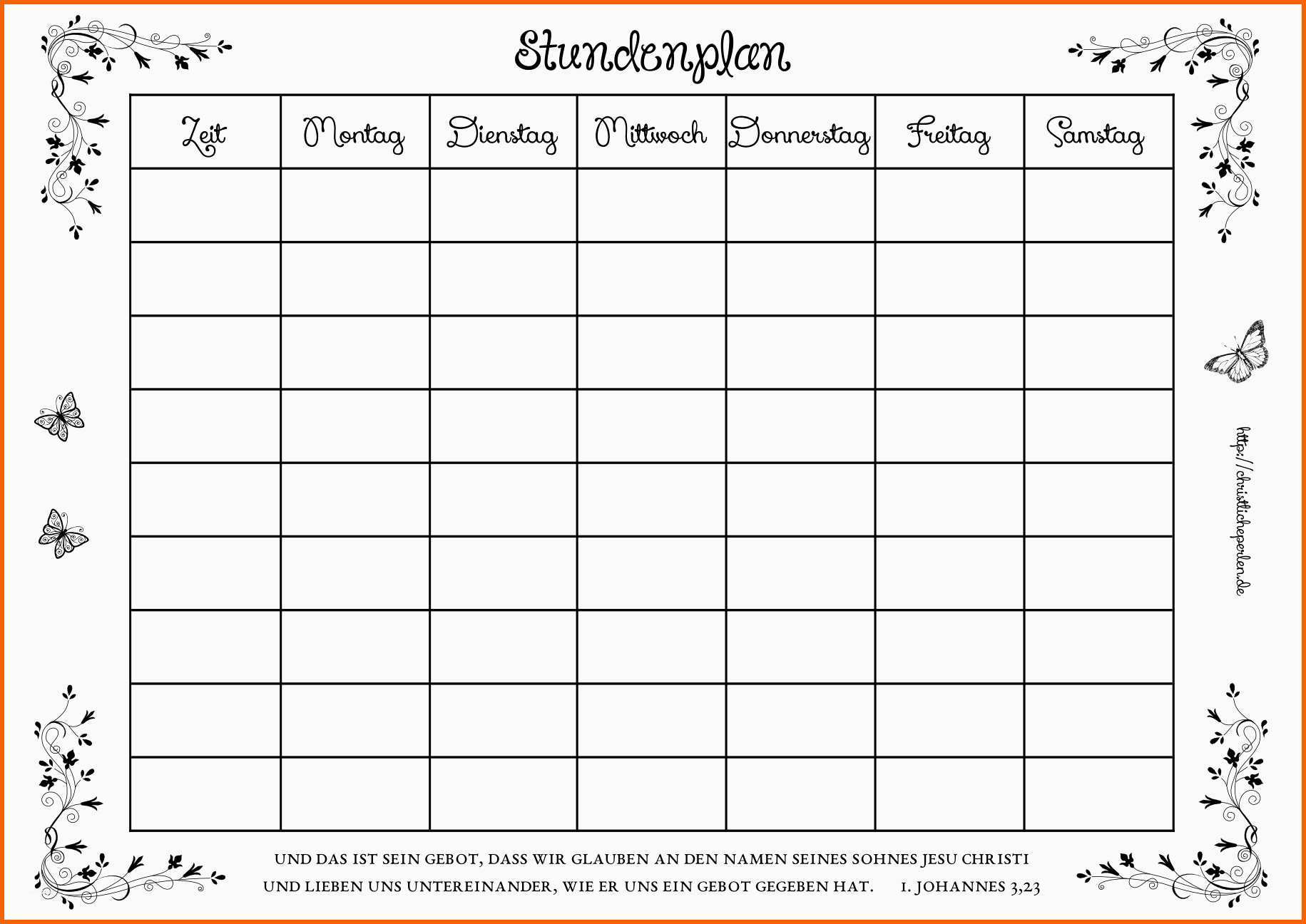 Bemerkenswert 14 Ausdrucken Stundenplan