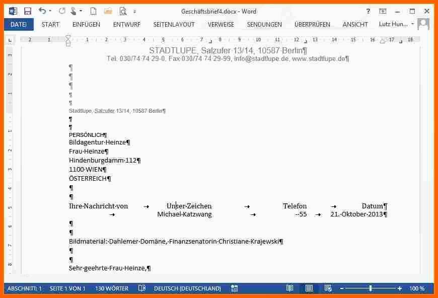 Bemerkenswert 15 Geschäftsbrief Nach Din 5008 Vorlage Word