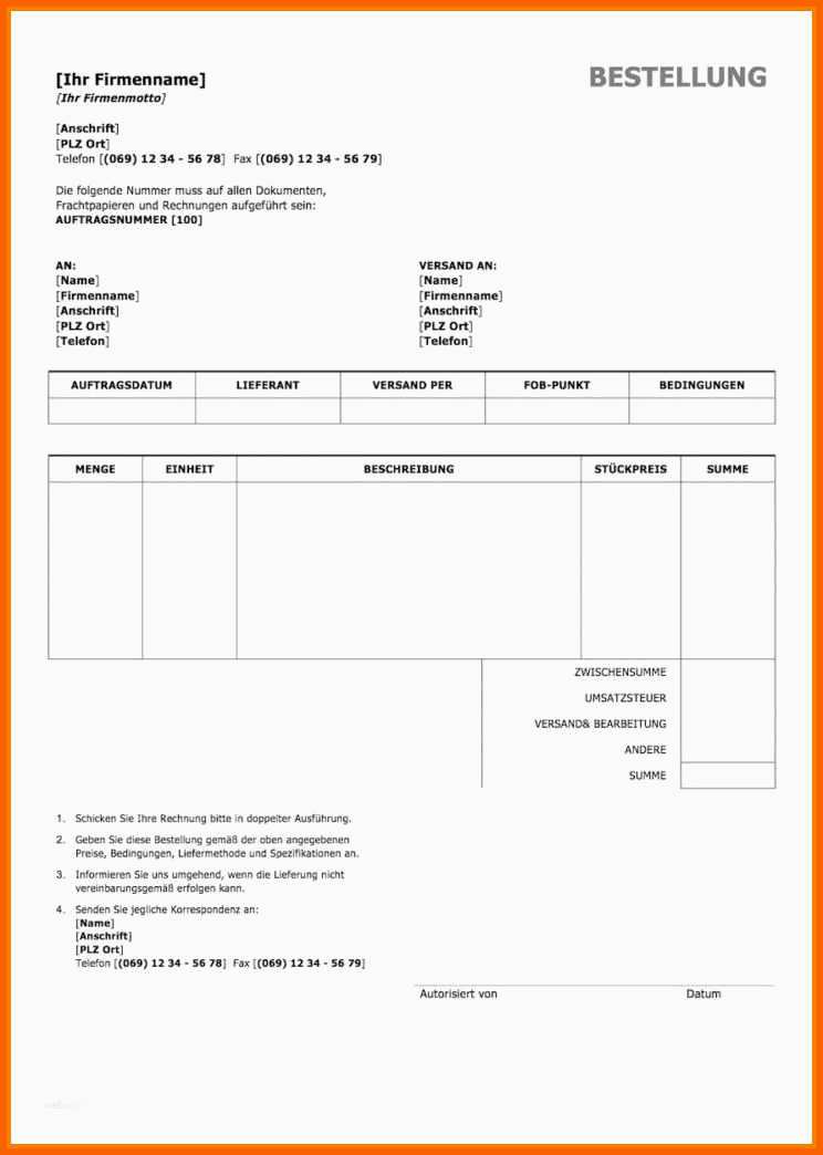 Bemerkenswert 20 Bestellung Musterbrief Vorlage
