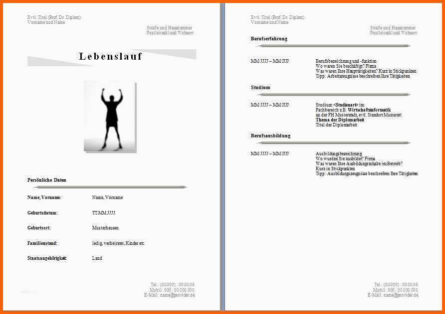 20 lebenslauf vorlage openoffice