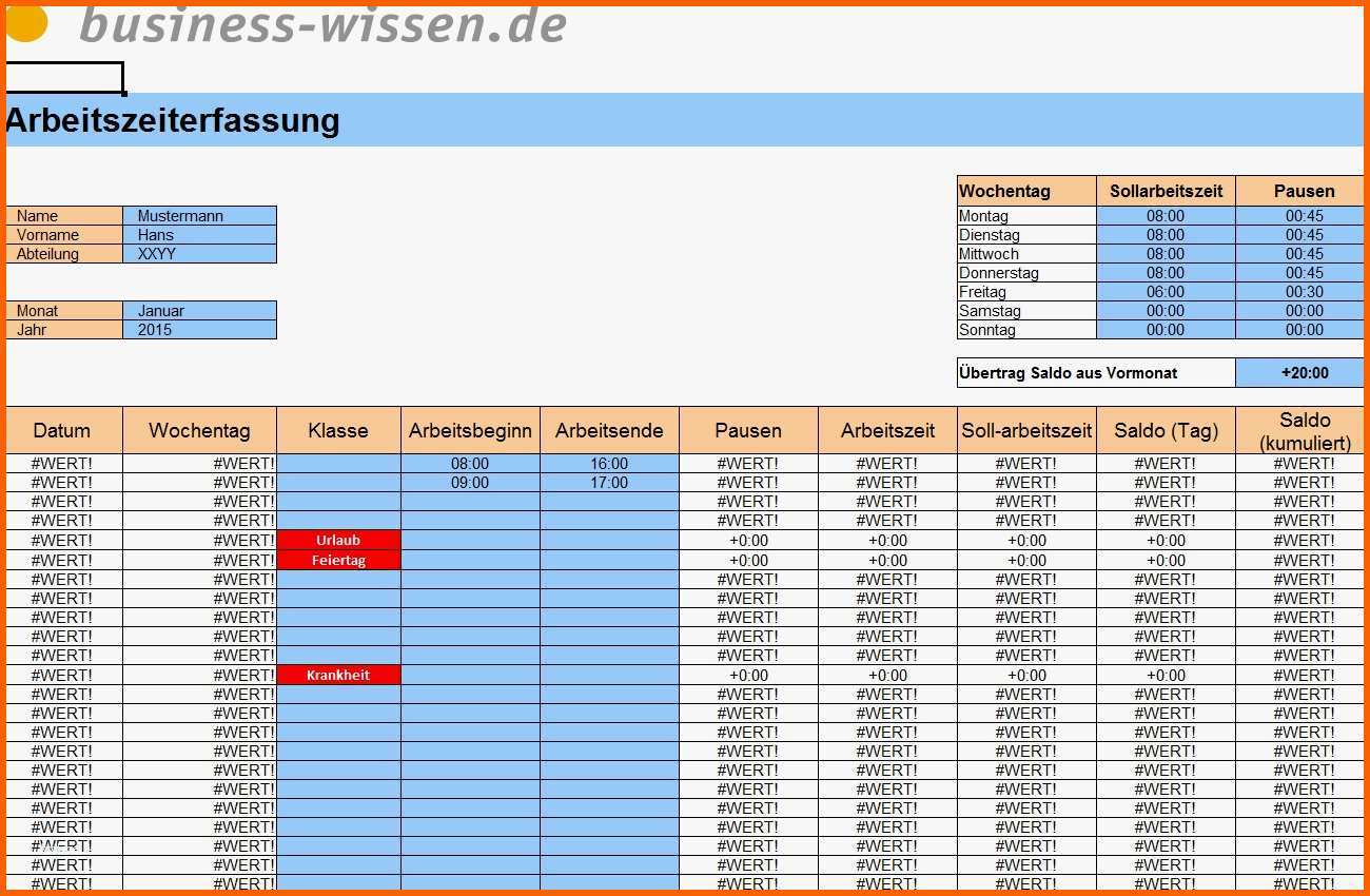 Bemerkenswert 64 Erstaunlich Zeiterfassung Excel Vorlage Kostenlos