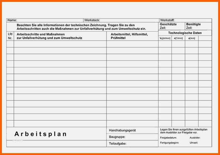 Bemerkenswert 8 Arbeitsplan Vorlage Kostenlos