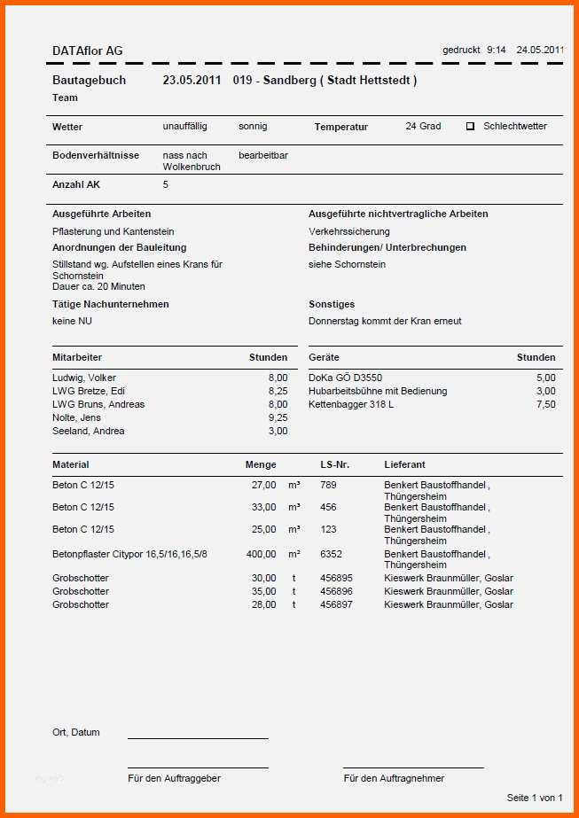 Bemerkenswert Bautagebuch Vorlage Beste Bautagebuch Drucken [dataflor