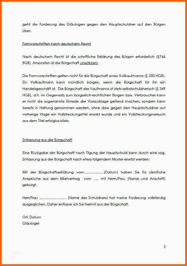 Bemerkenswert Bürgschaft Miete Muster Pdf – Nur Eine andere Bildergalerie