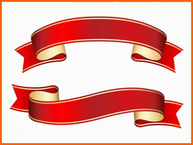 Bemerkenswert Curled Rote Band Banner Psd Vorlage