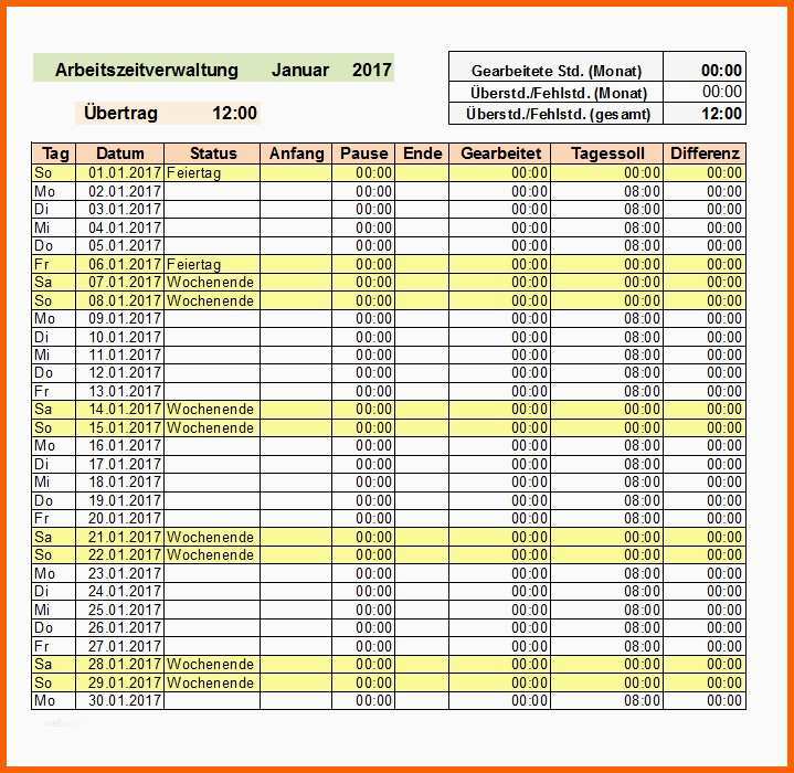 Bemerkenswert Datev Vorlage Zur Dokumentation Der Täglichen Arbeitszeit