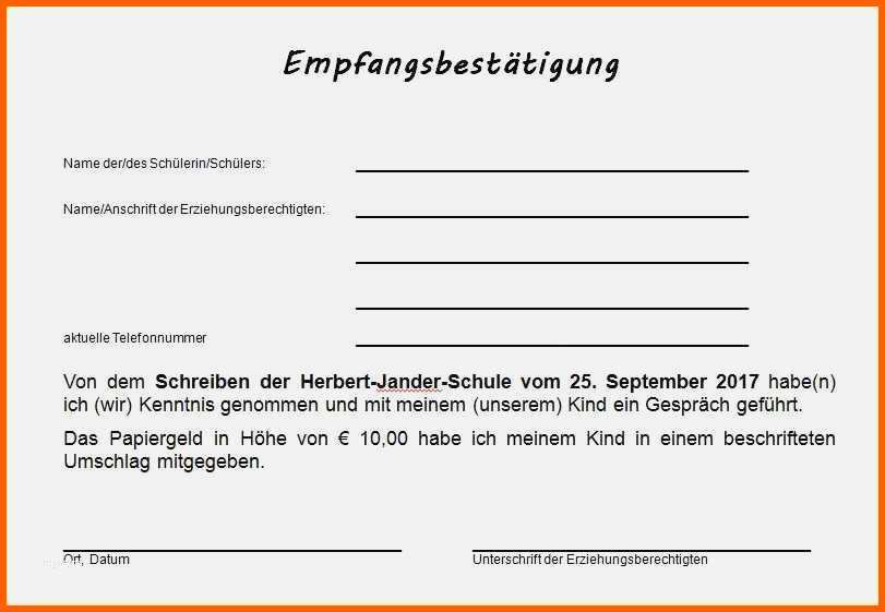 Bemerkenswert Elternbrief Schreiben Vorlage Genial 6 Empfangsbestätigung