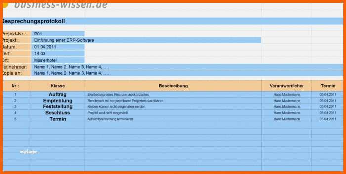 Bemerkenswert Excel Vorlage Besprechungsprotokoll S