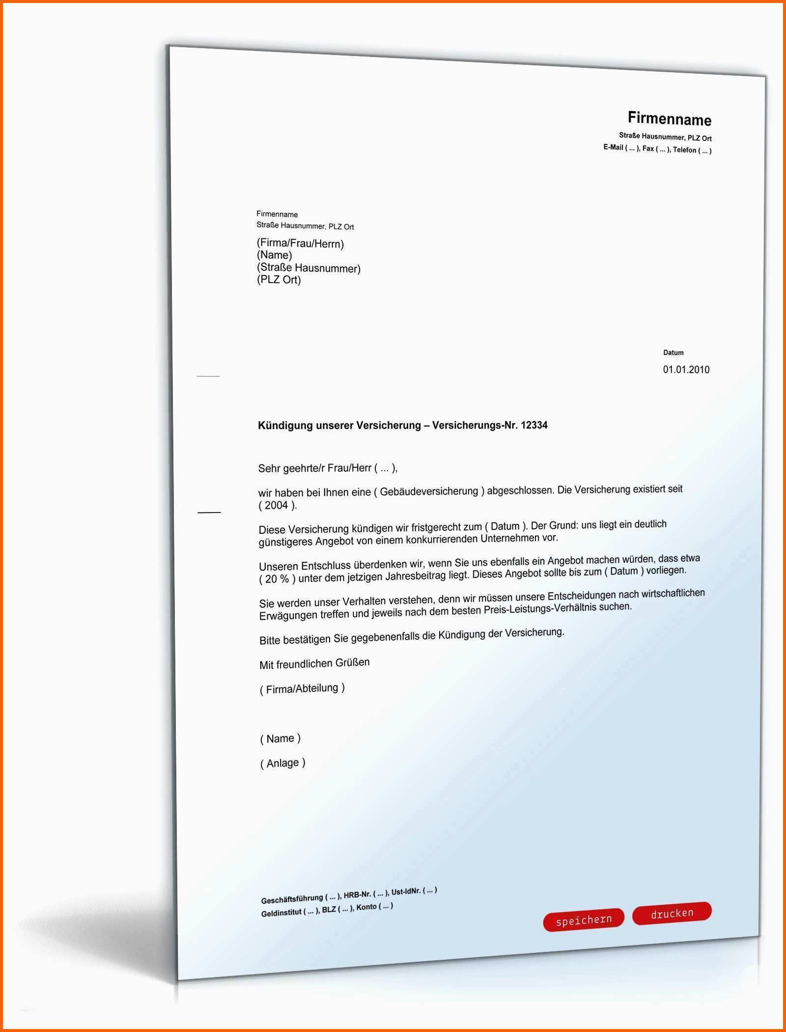 Bemerkenswert Gez Kündigen Vorlage Gut Kündigung Versicherung todesfall