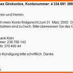 Bemerkenswert Girokonto Kündigen Konto Auflösen formular Vorlage