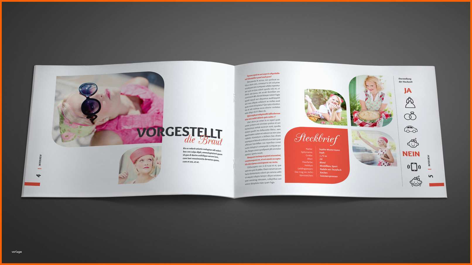 Bemerkenswert Hochzeitszeitung Vorlagen Für Powerpoint & Indesign