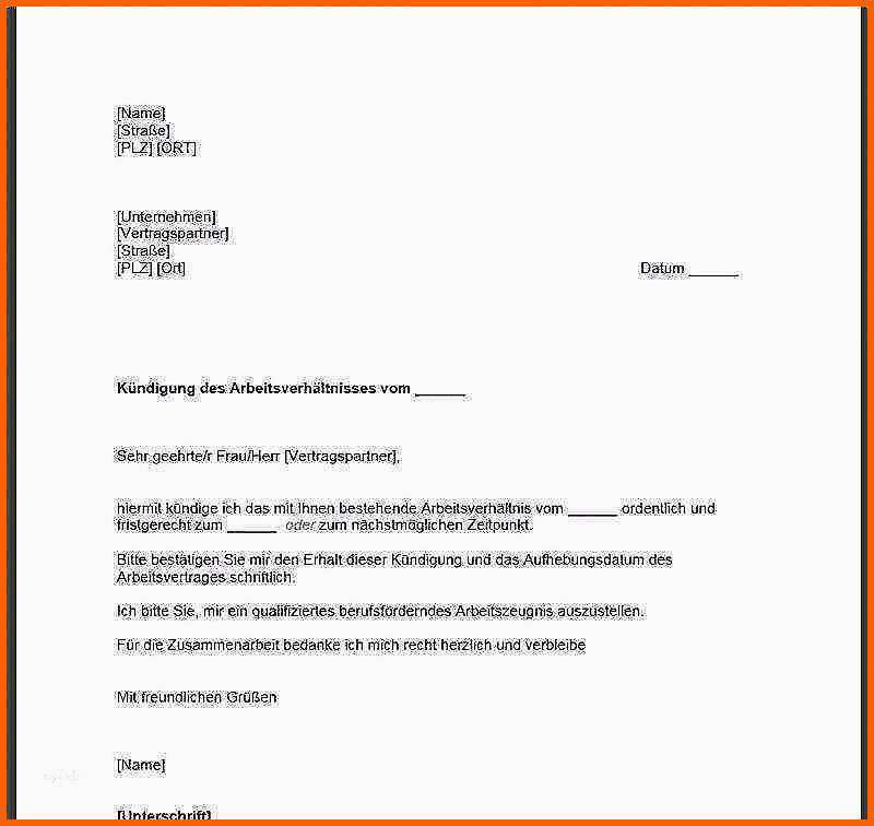 Bemerkenswert Kündigungsbestätigung Vorlage Luxus Kündigungsschreiben