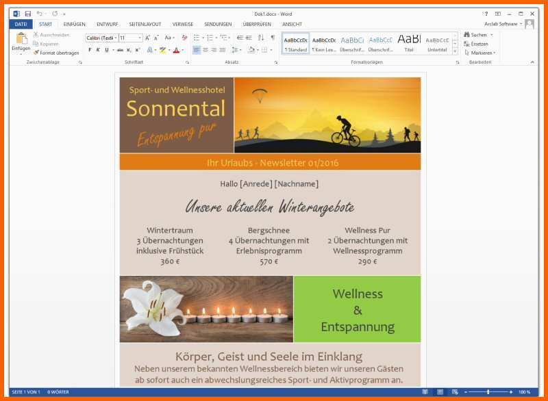 Bemerkenswert Newsletter Mit Microsoft Word Erstellen Und