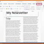 Bemerkenswert Newsletter Vorlage Word – Wordde