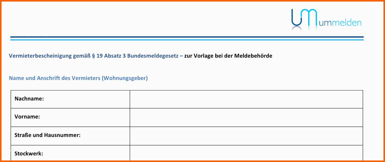 Bemerkenswert Vermieterbescheinigung Muster 2019 Pdf Vorlage Bei Einzug