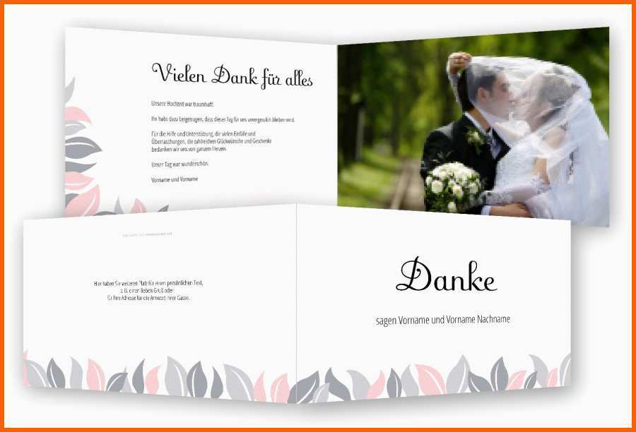 Bemerkenswert Vorlage Hochzeit Danksagung