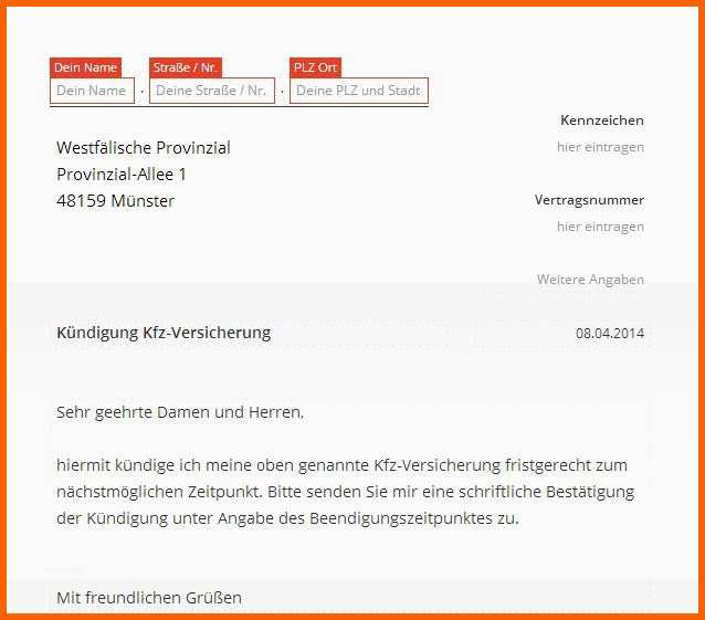 Bemerkenswert Westfälische Provinzial Kfz Versicherung Kündigung