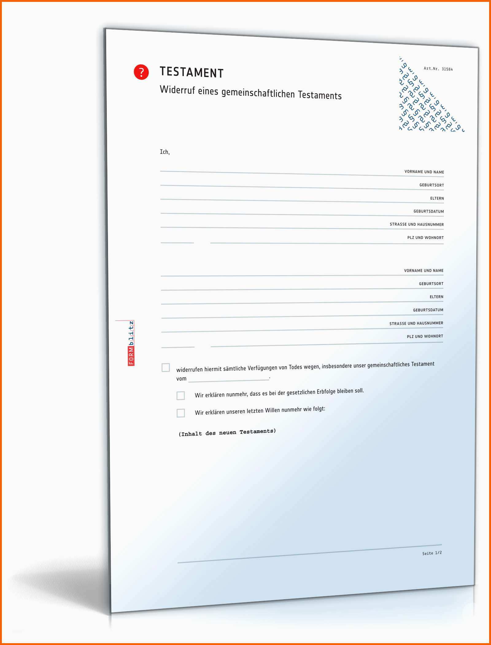 Bemerkenswert Widerruf Gemeinschaftliches Testament