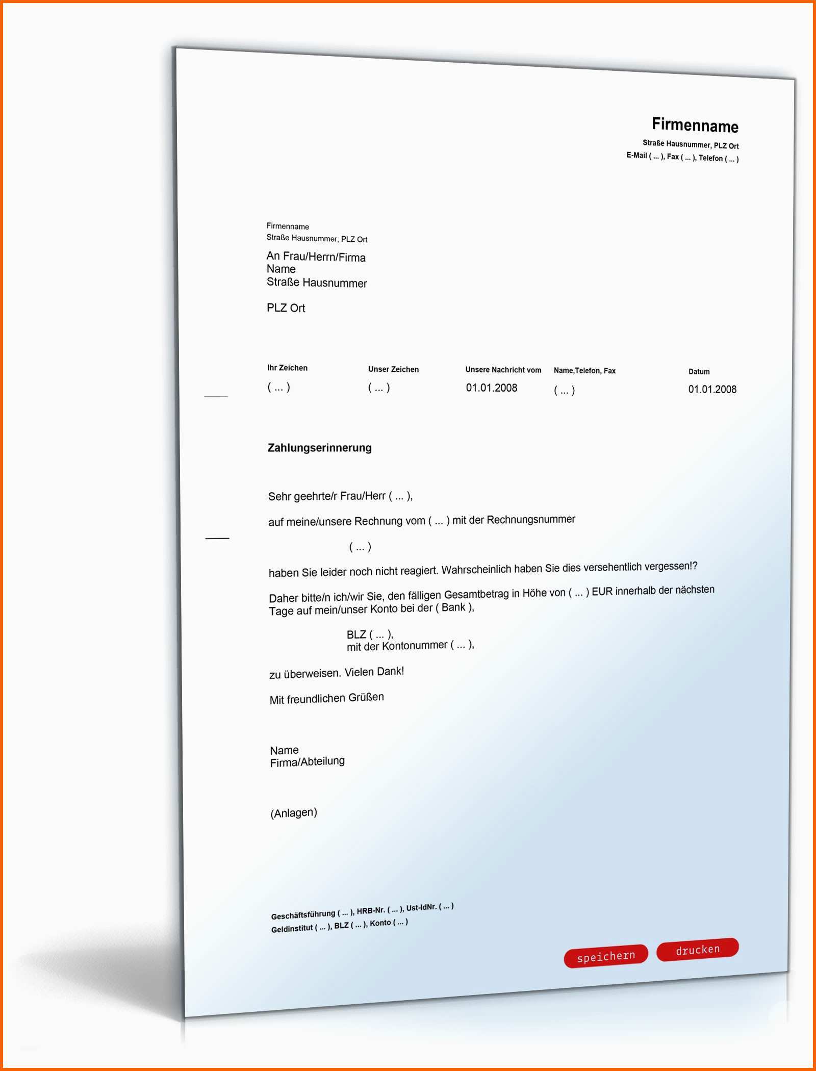 Bemerkenswert Zahlungserinnerung