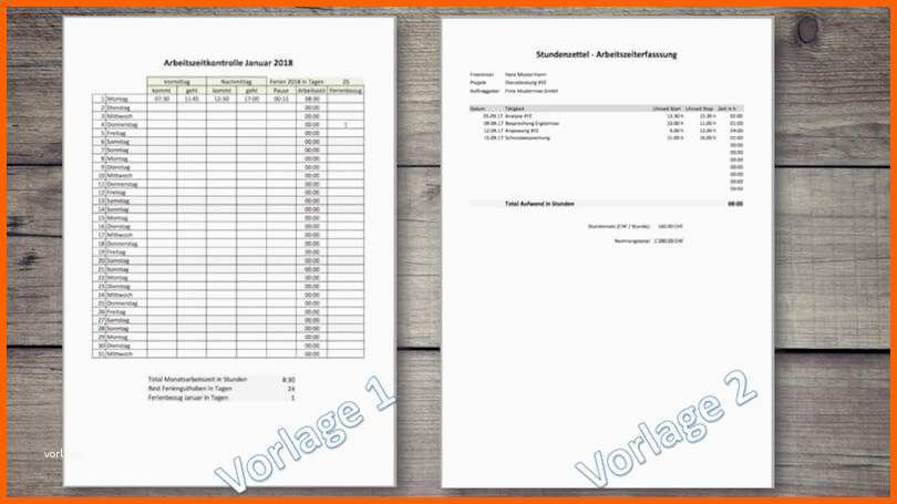 Bemerkenswert Zeiterfassung Excel Vorlagen