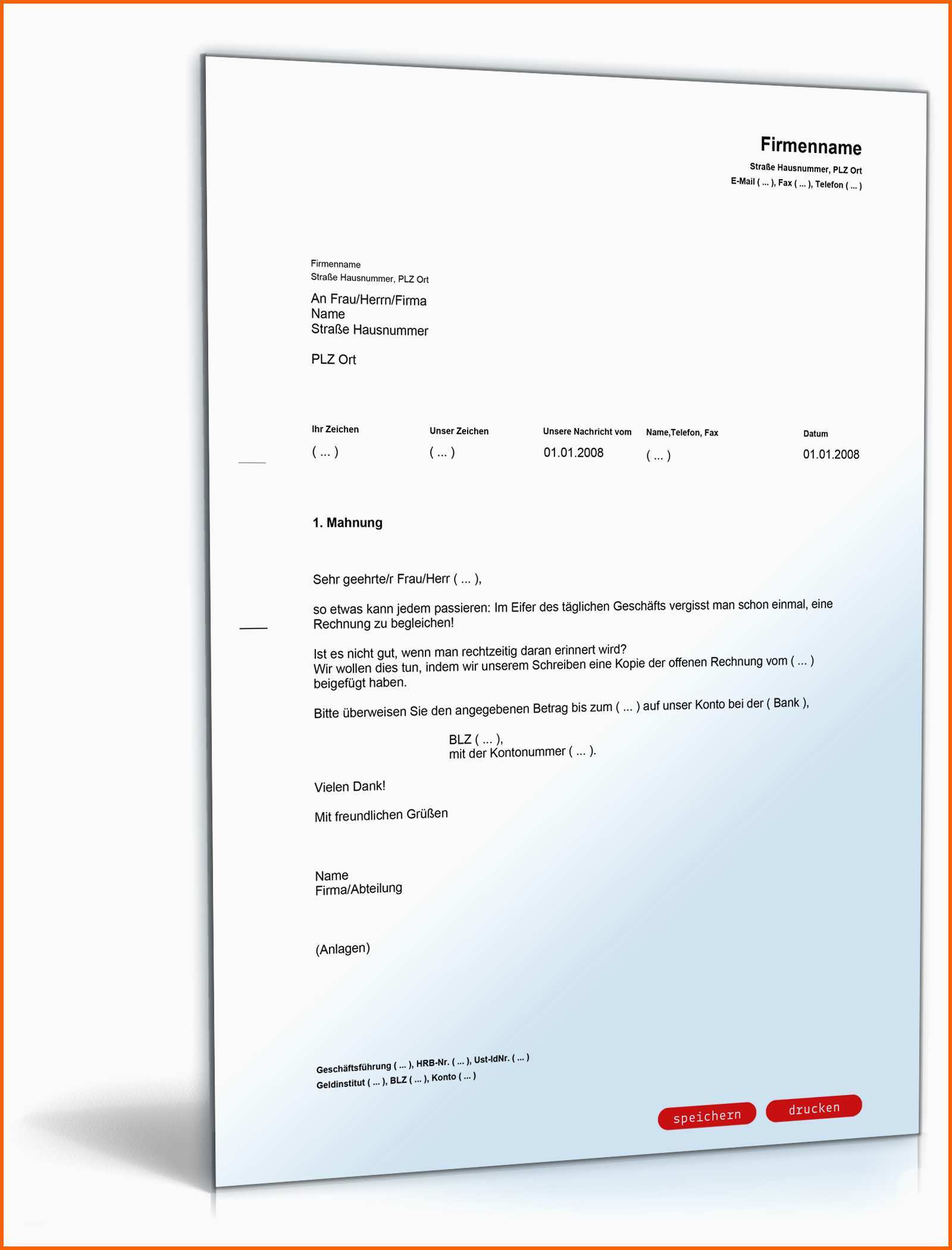 Bestbewertet 1 Mahnung Zahlungserinnerung Freundlich