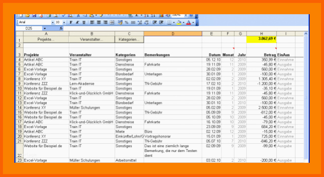 Bestbewertet 11 Einnahmen Ausgaben Rechnung Excel Vorlage Kostenlos