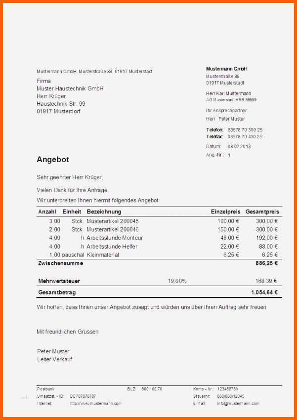 Bestbewertet 15 Angebotsschreiben Muster Pdf